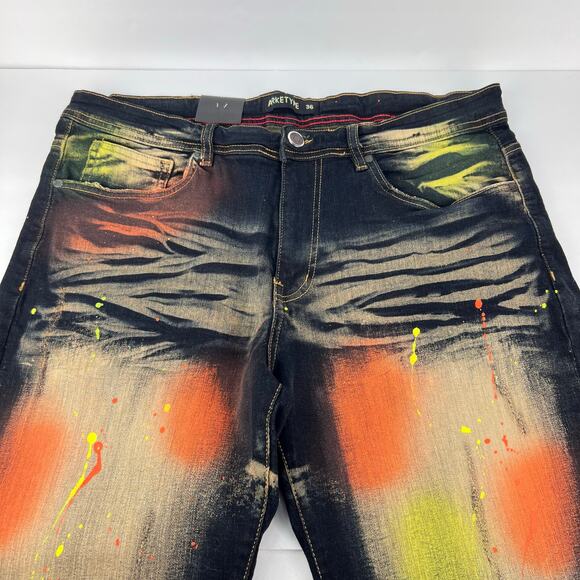 NEW Arketype 36 Dark Wash Denim‎ Distressed Y2K Grunge Hip Hop City Men's Shorts - Picture 3 of 10